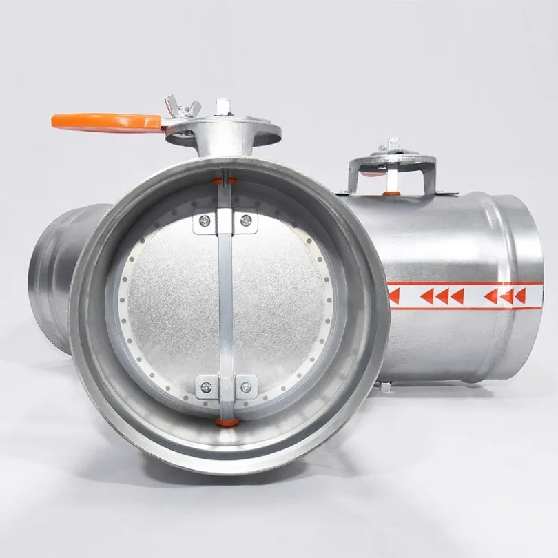 Galvanized Y-type Manual Duct Air Volume Regulating Valve Air Duct Damper Three-way Valve Ventilation Air Volume Control Valve