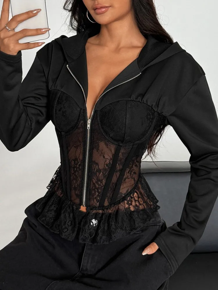 

2026 Spring Jacket Women Varsity Bomber Jackets For Women New In Coats And Jackets Woman Long Sleeve Women's Lace Jacket