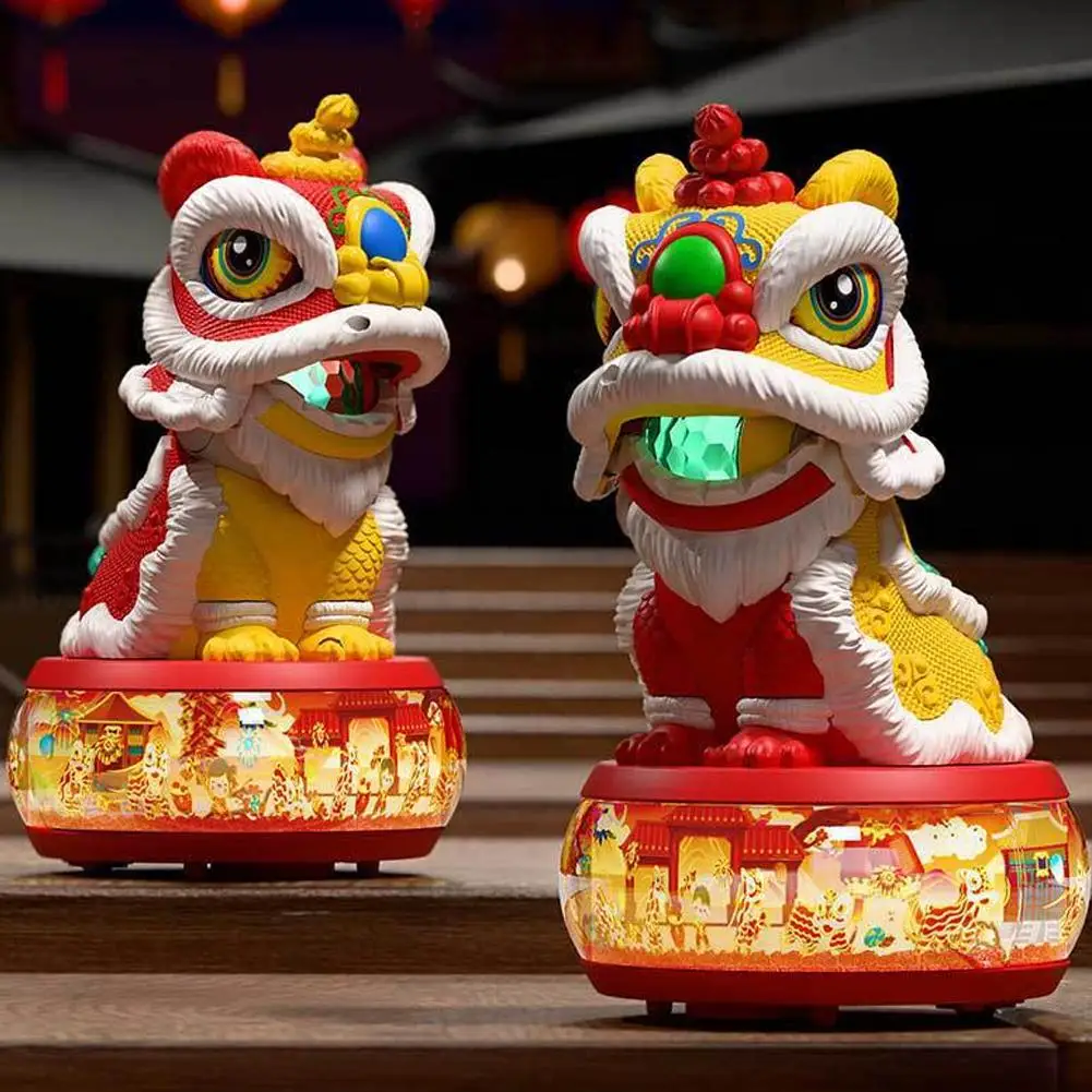 Giocattolo elettrico all'ingrosso Guochao Lion Dance 26 cm Musical Light Up Walking Regalo di Capodanno |   Giocattolo festivo multidirezionale della danza del leone