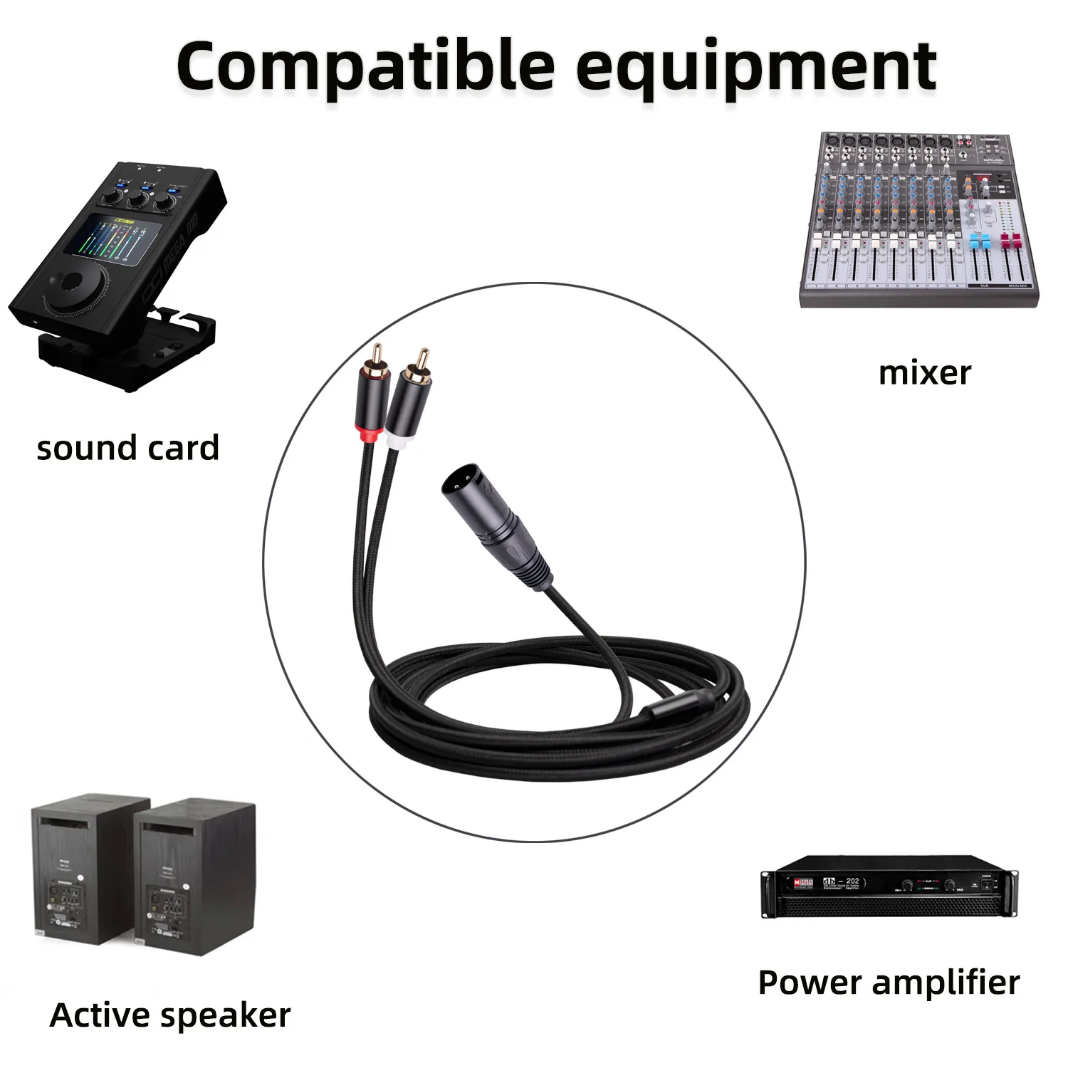 XLR M to dual RCA M 3-core XLR Canon cable mixer, mixer, power amplifier, active speaker, microphone audio cable