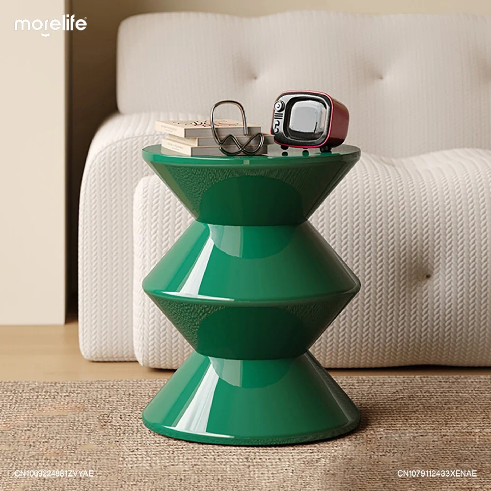 

Designer Low Bench Household Living Room Green Shoes Changing Stools Small Ottomans Creative Plastic Hourglass Stool Furniture