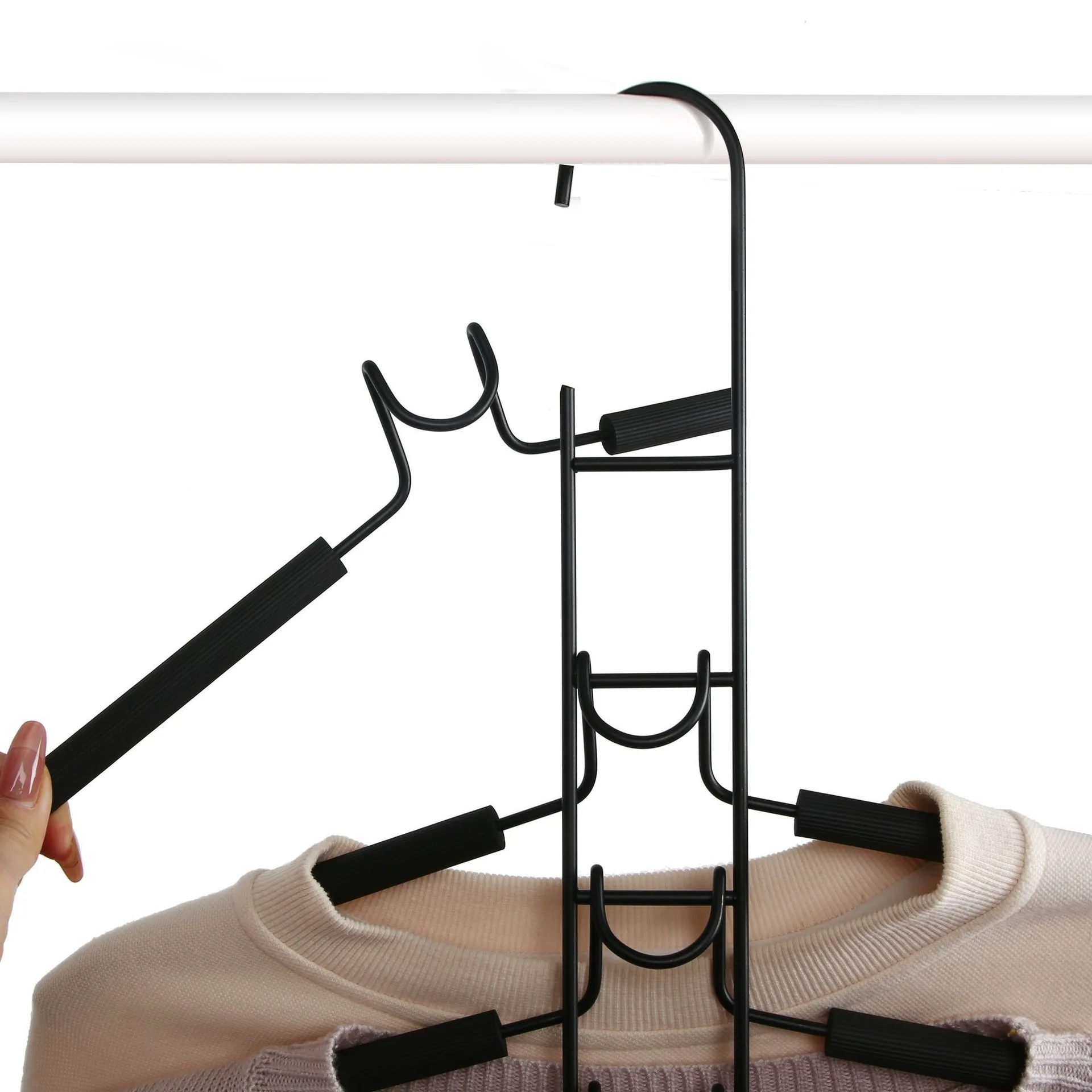 

5 шт. многоуровневая подвесная вешалка для шкафа с крючками Компактный органайзер для хранения одежды