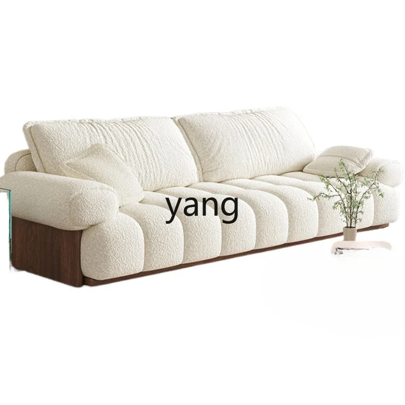 CX solid wood living room modern simple straight row fabric sofa