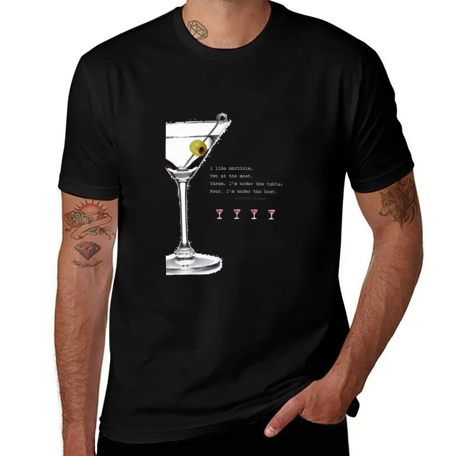 

Dorothy Parker martini poem T-Shirt Plus Size Quick Dry Sports Tee