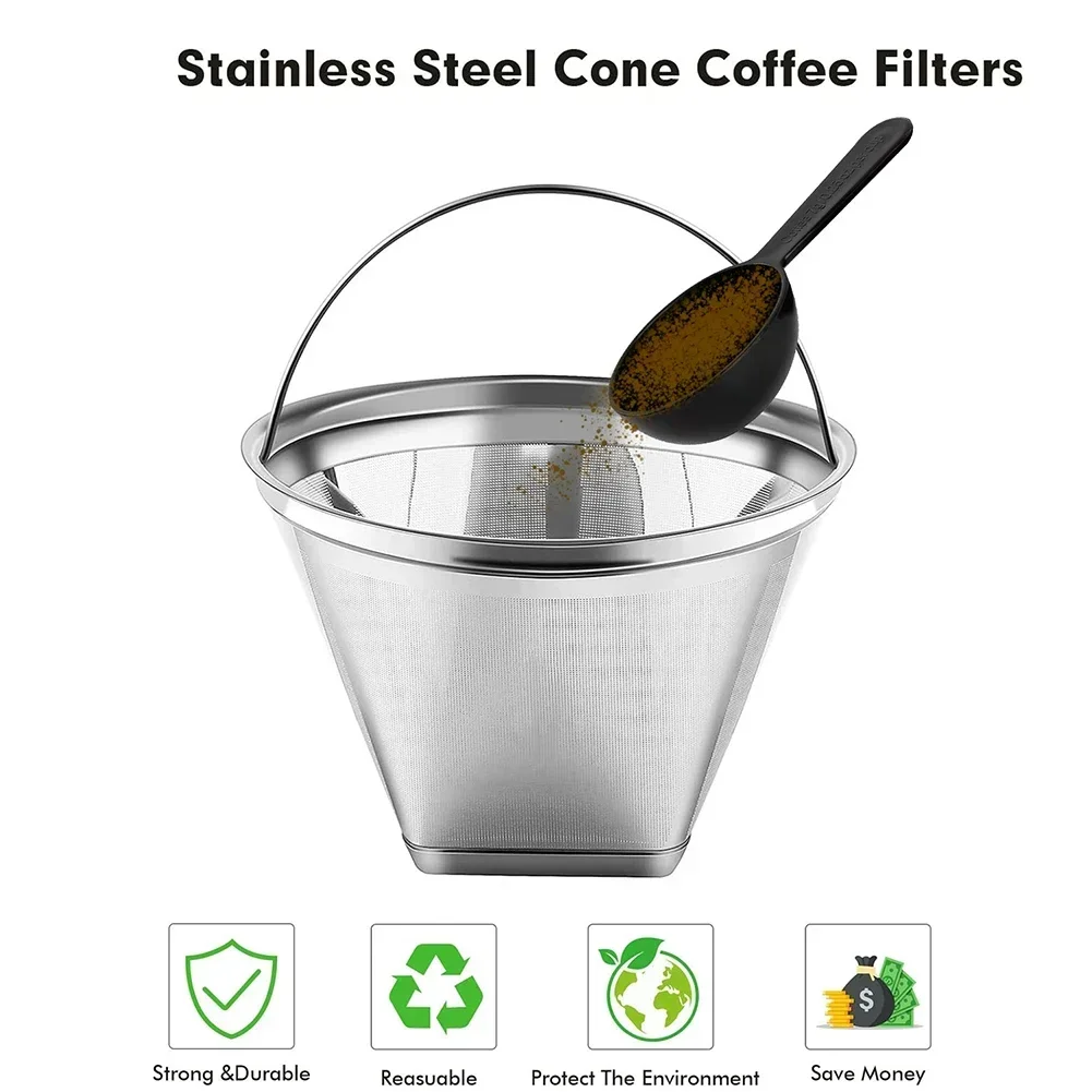 Filter Size 115 * 87 * 55mm Reusable Coffee Filter Environmentally Friendly Fine Filtration Heat Resistant For Camping