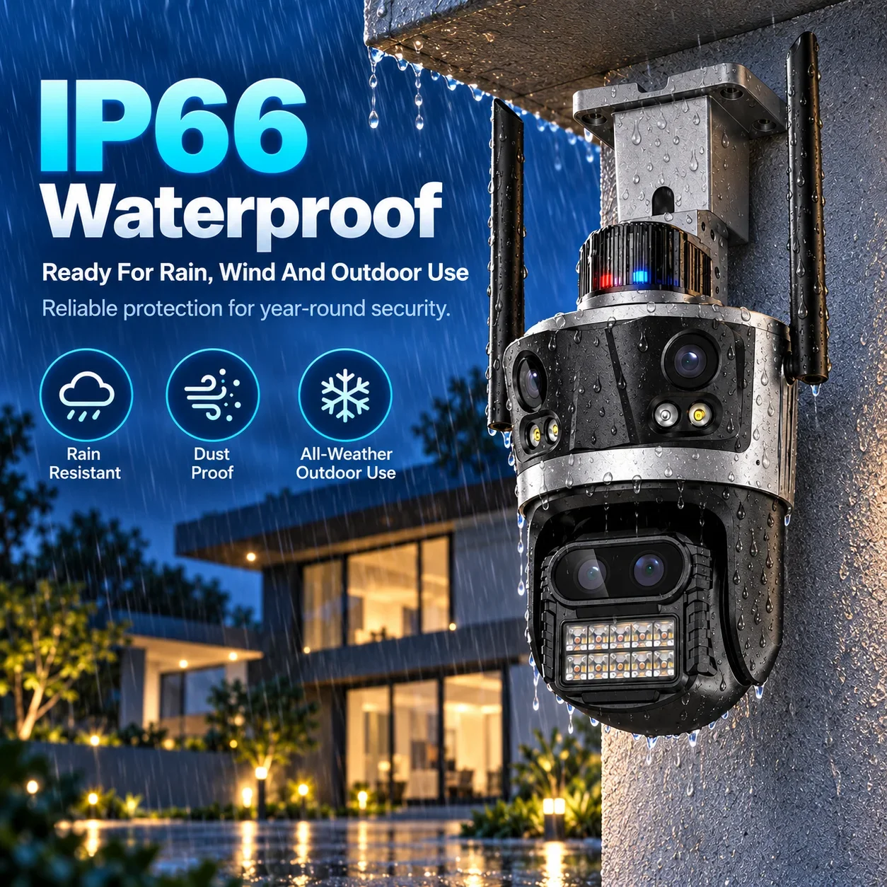8X Zoom 8K 4K 16MP WiFi PTZ Camera Four Lens Three Screens Outdoor CCTV Security Camera Auto Tracking Video Surveillance IP Cam