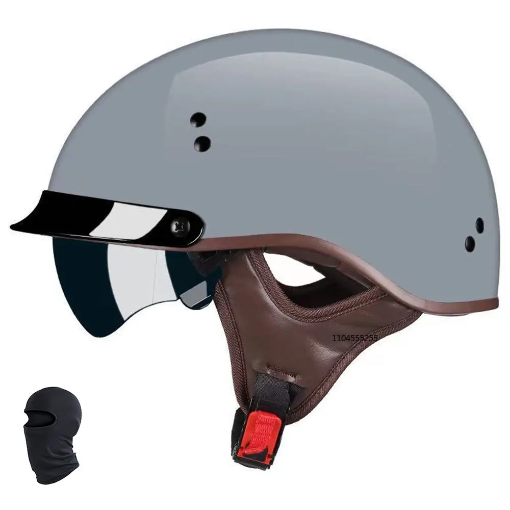 

Vintage German Motorcycle Helmet DOT Safety Protection Moto Helmet Breathable Open Face Half Helmet Men Casco Moto Size M-XXL