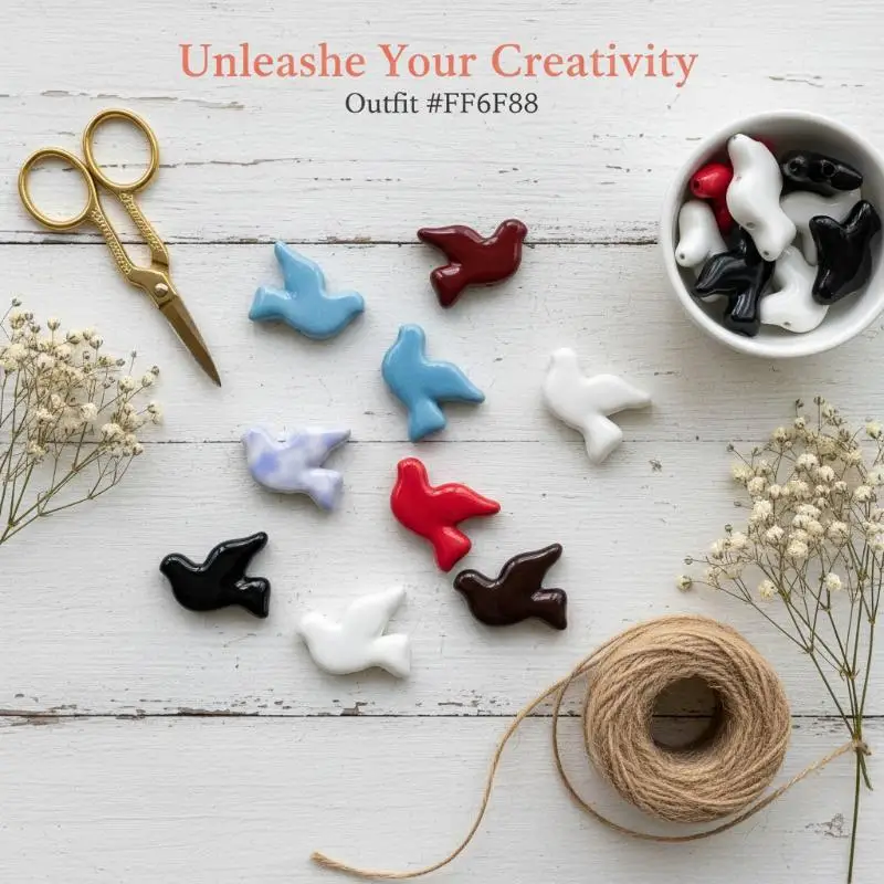 Peace Dove Ceramic Bird-Shaped Beads DIY Necklace Earrings Jewelry Accessories Pendants Loose Beads For Crafting view 3