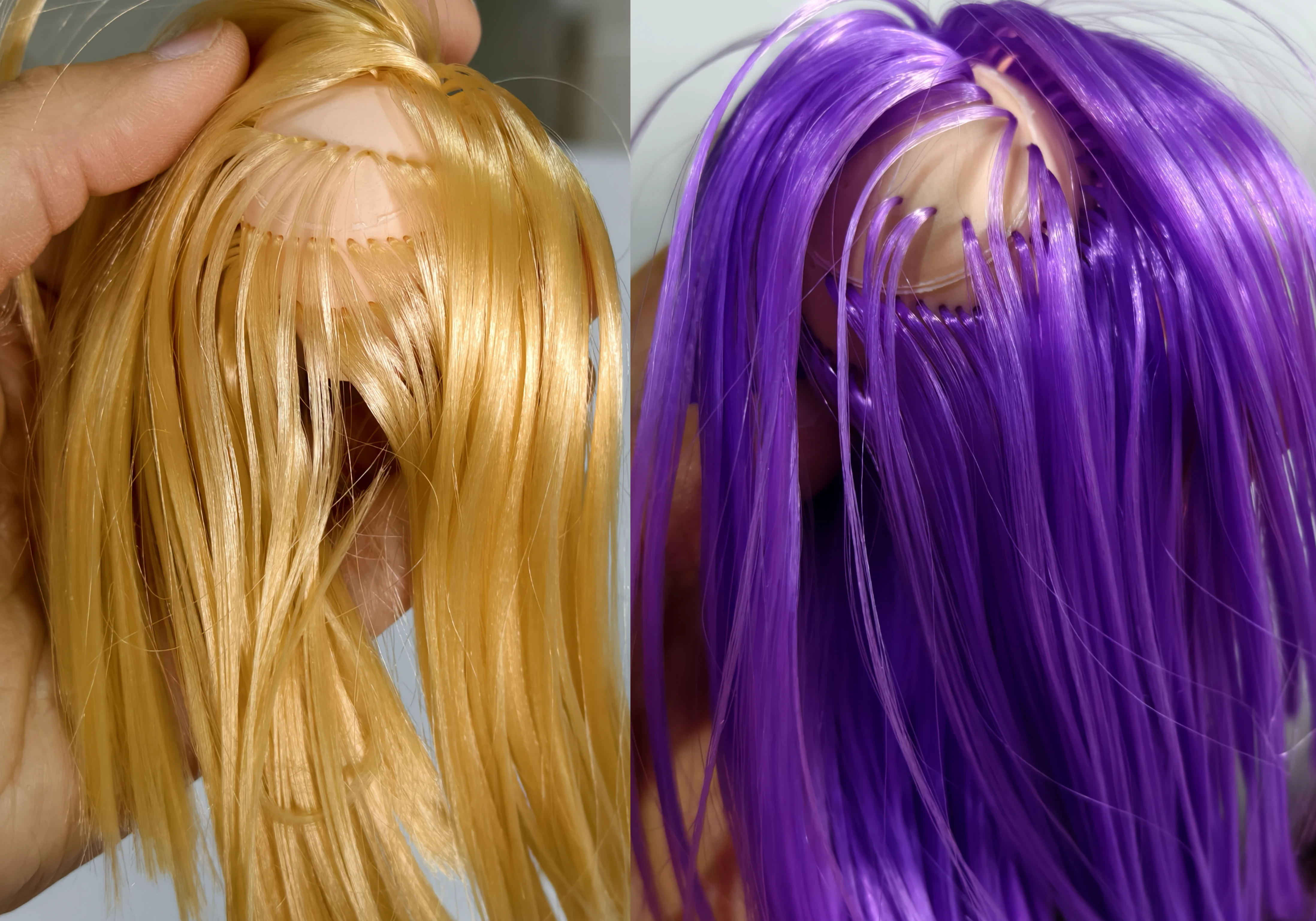 เจ้าหญิงสวยผู้หญิง 1/6 หัวตุ๊กตาสําหรับตุ๊กตาสาว 30 ซม.ตุ๊กตาสีม่วงทองผมยาวตุ๊กตาหัว