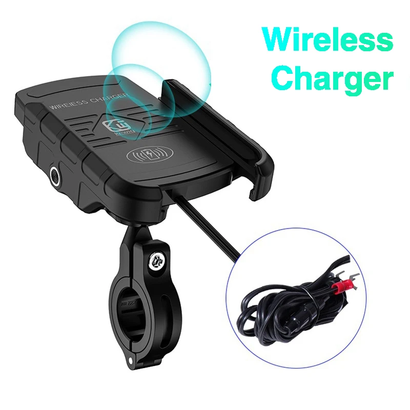 Motorcycle Bicycle Phone Bracket Handlebar Stand Mount Wireless Charging Cradle for Phone Holder Cradle Gym Tread-Mill