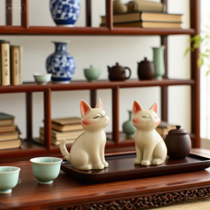 New Creativity Can Make Tea Play with Office Desks Tea Pet Accessories Personalized Simulation Fox Shaped Tea Pet Birthday Gifts