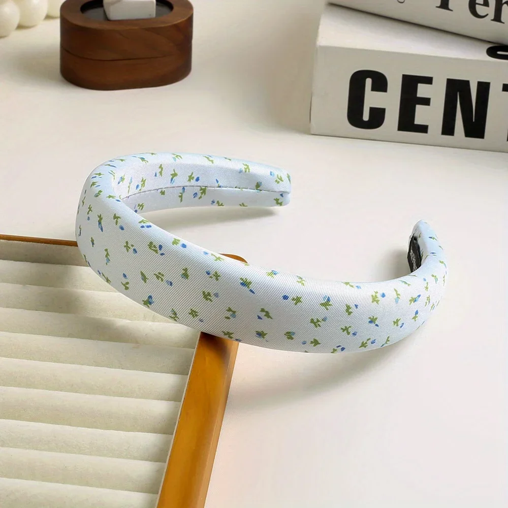 

Floral Hair Hoop Wide Design Soft Sponge Breathable for Women Girls Spring Summer Sweet Hair Accessories Headband