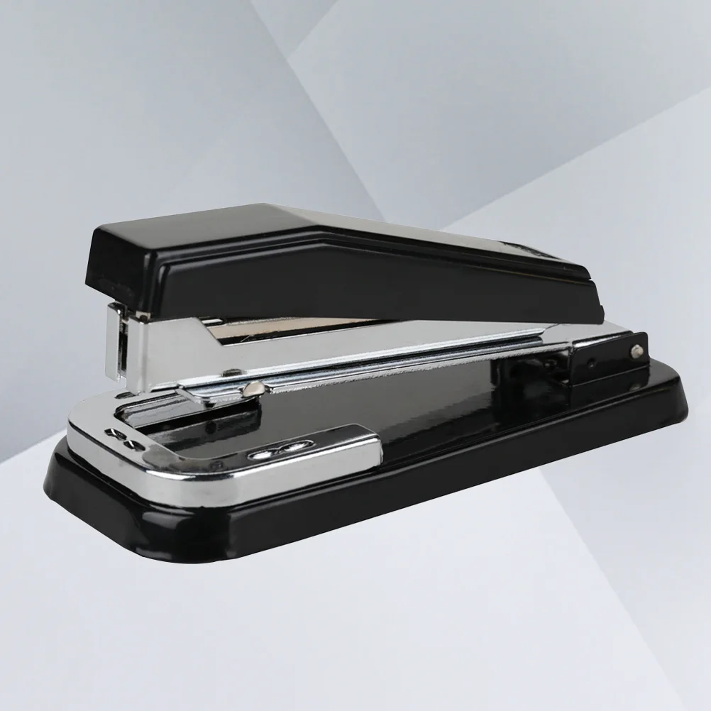

Desktop Stapler 360 Degree Rotation Classic Simple Stapler Stationery Supplies for Home Office School (Black, No Stapling Nail)