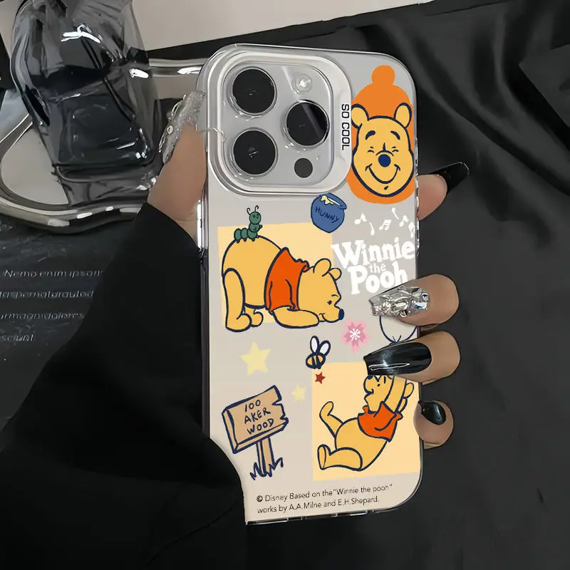 Disney Winnie The Pooh Smile Cute Phone Case For iPhone 15 14 13 12 11 Pro Max MINI 7 8 Plus XR XS MAX Anti Fall Back Cover