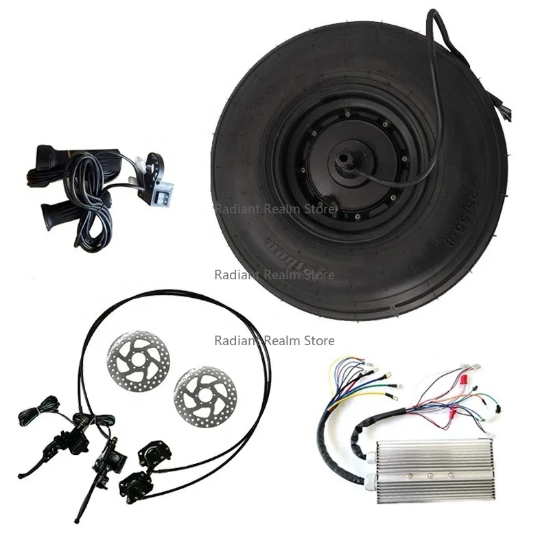 

18x9.5-8 18 Inch Tire 1500W 60V Hub Motor Kit with Hydraulic Disc Brake