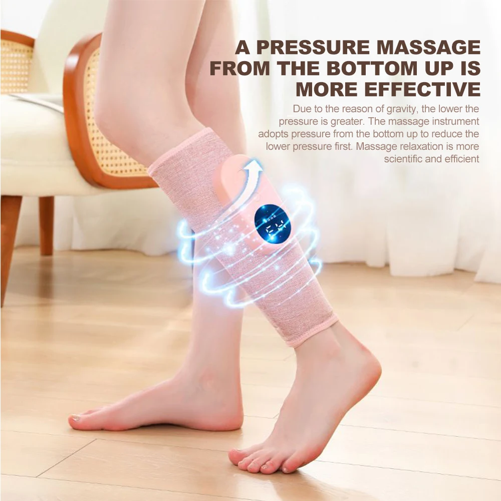 Electric Air Pressure Calf Massager Wireless Leg Massager Rechargeable Muscle Massager Hot Compress Relax Leg Muscles