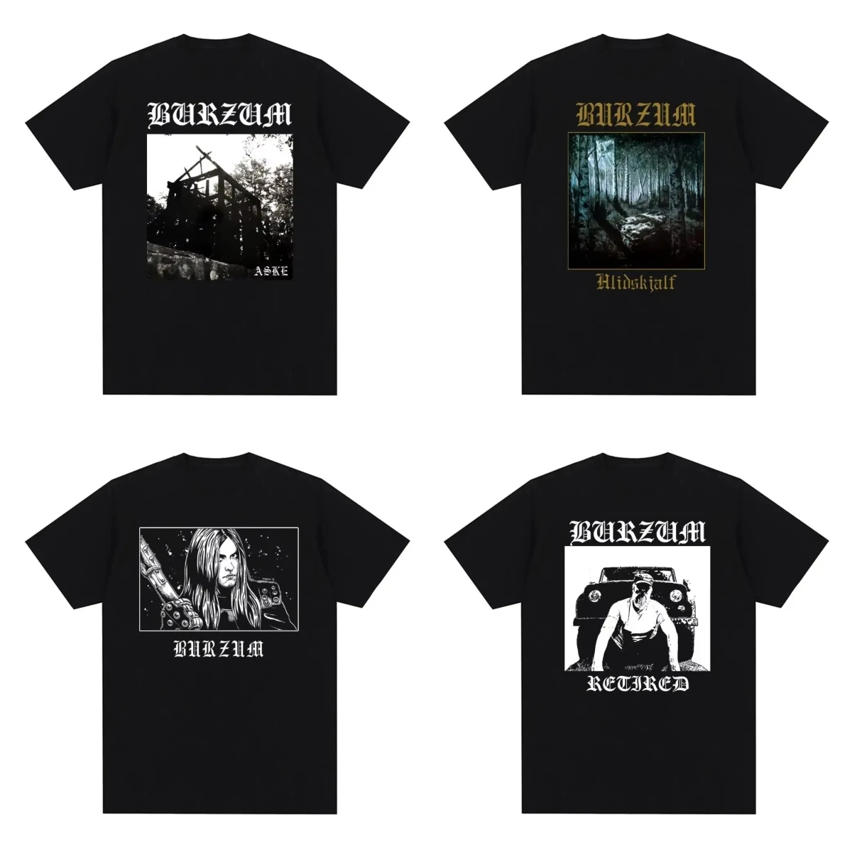 

Винтажная музыкальная футболка с металлической полосой Burzum с обложкой альбома, трендовая унисекс, повседневная свободная футболка с коротким рукавом, унисекс, с коротким рукавом