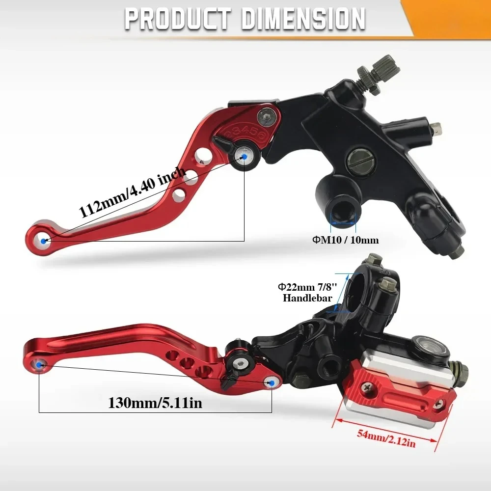 

Motorcycle Modified Parts Front Disc Brake Clutch Upper Pump Master Cylinder Handlebar Hydraulic 22mm for Honda Yamaha Kawasaki