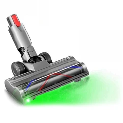 Vacuum Attachment For Dyson V10 Slim V12 Slim Floor Soft Roller Brush Head With LED Dust Lights For Hardwood Floor