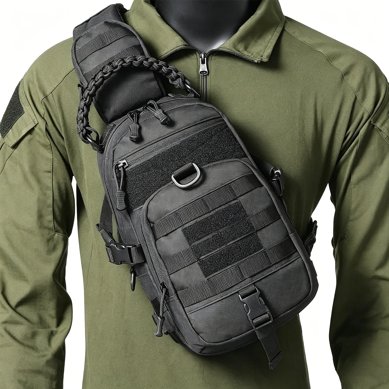 Multifunktionale Outdoor-Brusttasche, Sporttasche für Radfahren, Wandern, tragbare und strapazierfähige Umhängetasche – Detail 8