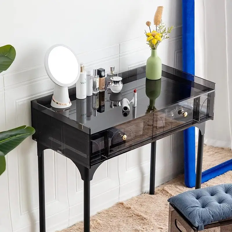 

Acrylic dresser makeup table bedroom small simple creative chest light luxury dressing table makeup table Apartment furniture