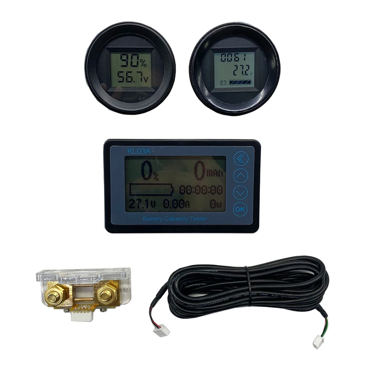 KL03A DC 8V-120V Battery Coulometer Professional Precision Vehicle Battery Tester Electric Quantity Display Monitor