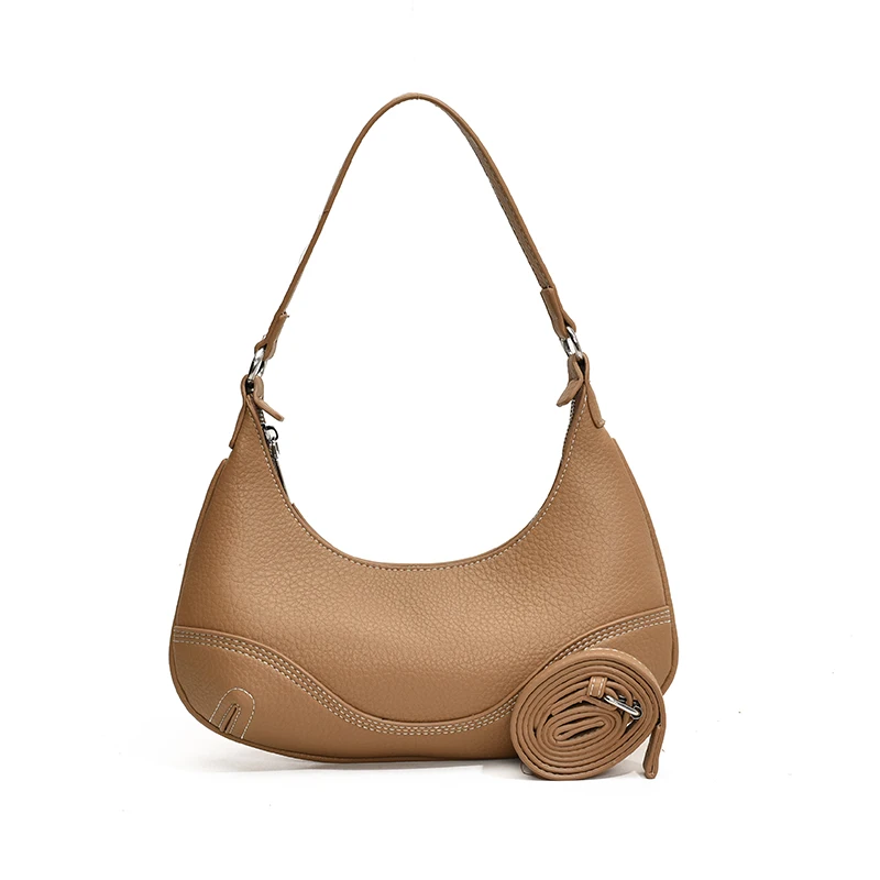 Retro Solid Color PU Leather Shoulder Underarm Bag Women's Fashion Handbags Casual Hobos Purses Handbag Ladiesсумка женская image 4