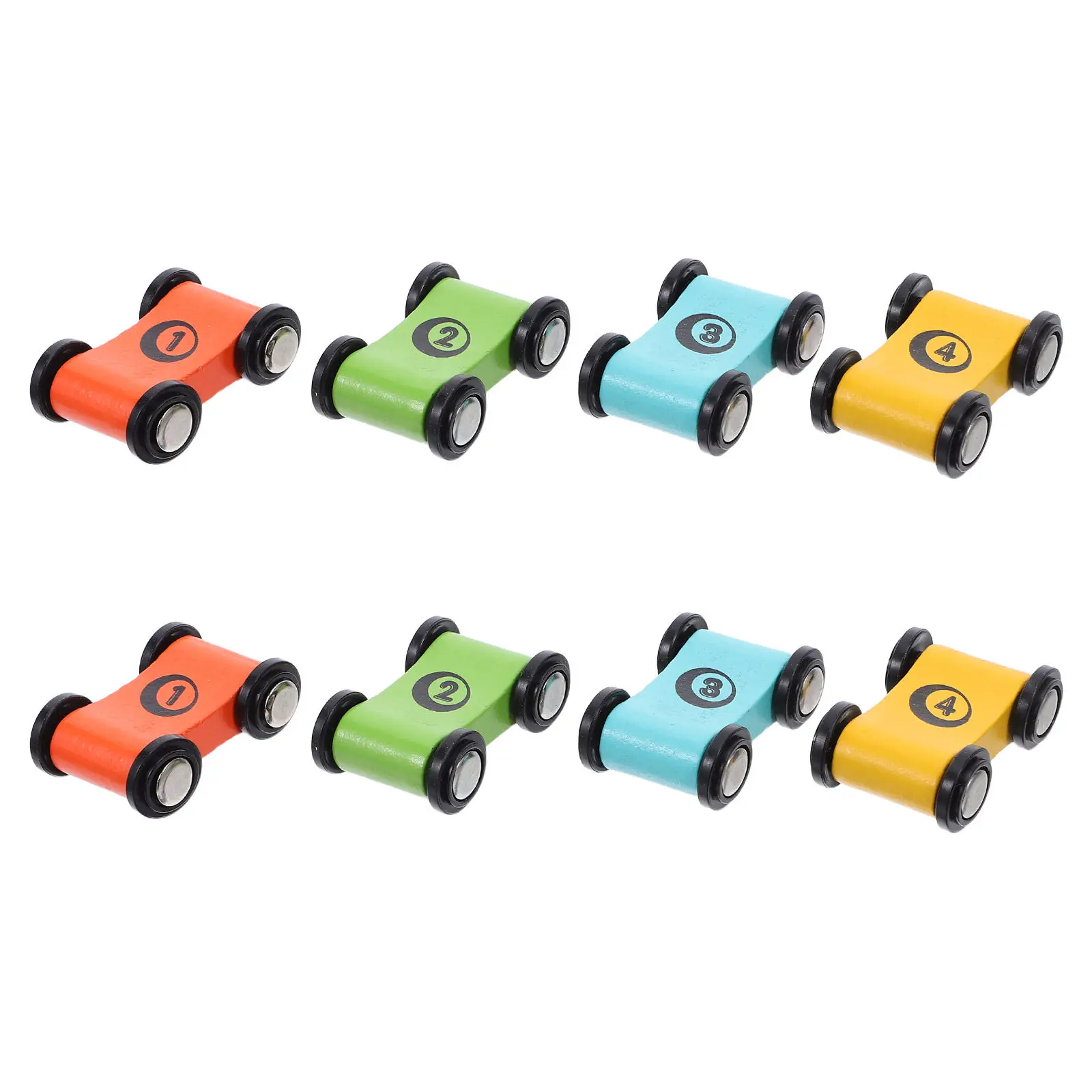 

8Pcs Children Wooden Racing Car Set Smooth Hand Sanded Eco Friendly Wood Car Game for Toddlers Preschoolers Fun Interactive Race