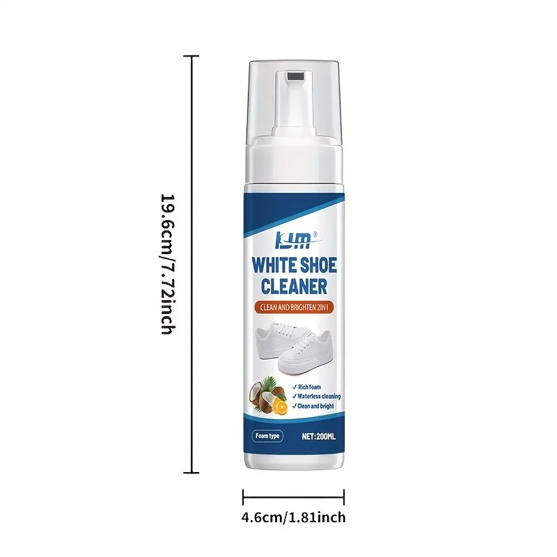 200ml Shoe Foam Cleaner: Deep Cleans Gym/Running Shoe Mesh – Powerful Stain/Dust Remover, Waterless Quick-Dry, Easy Application