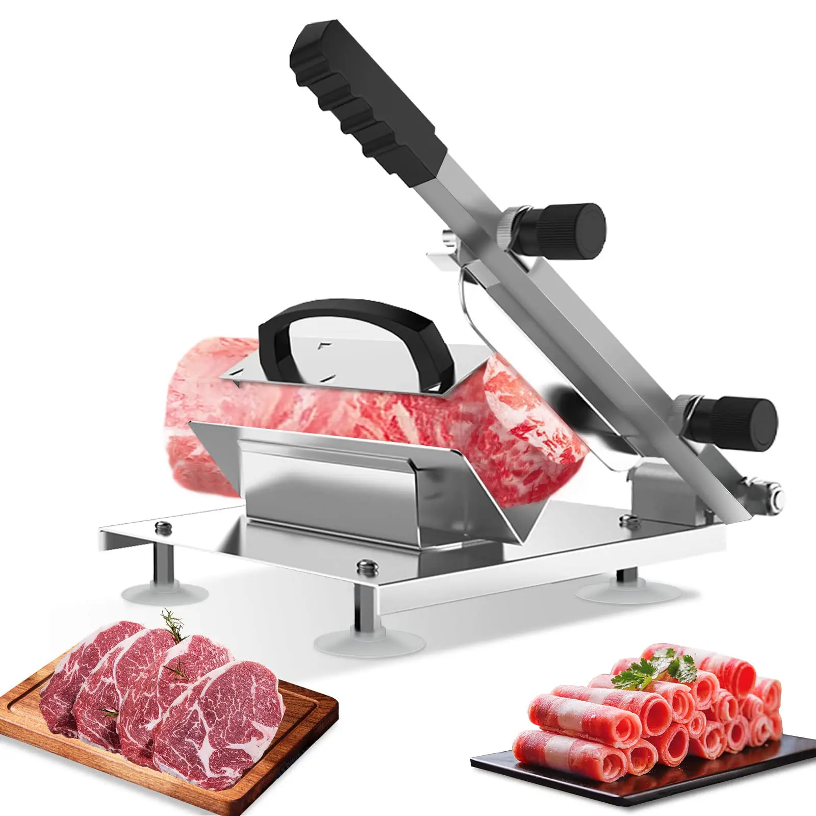 Manual Frozen Meat Slicer Stainless Steel Meat Cutter For Beef Mutton Roll Vegetable Slice For Home Cooking of Hot Pot BBQ