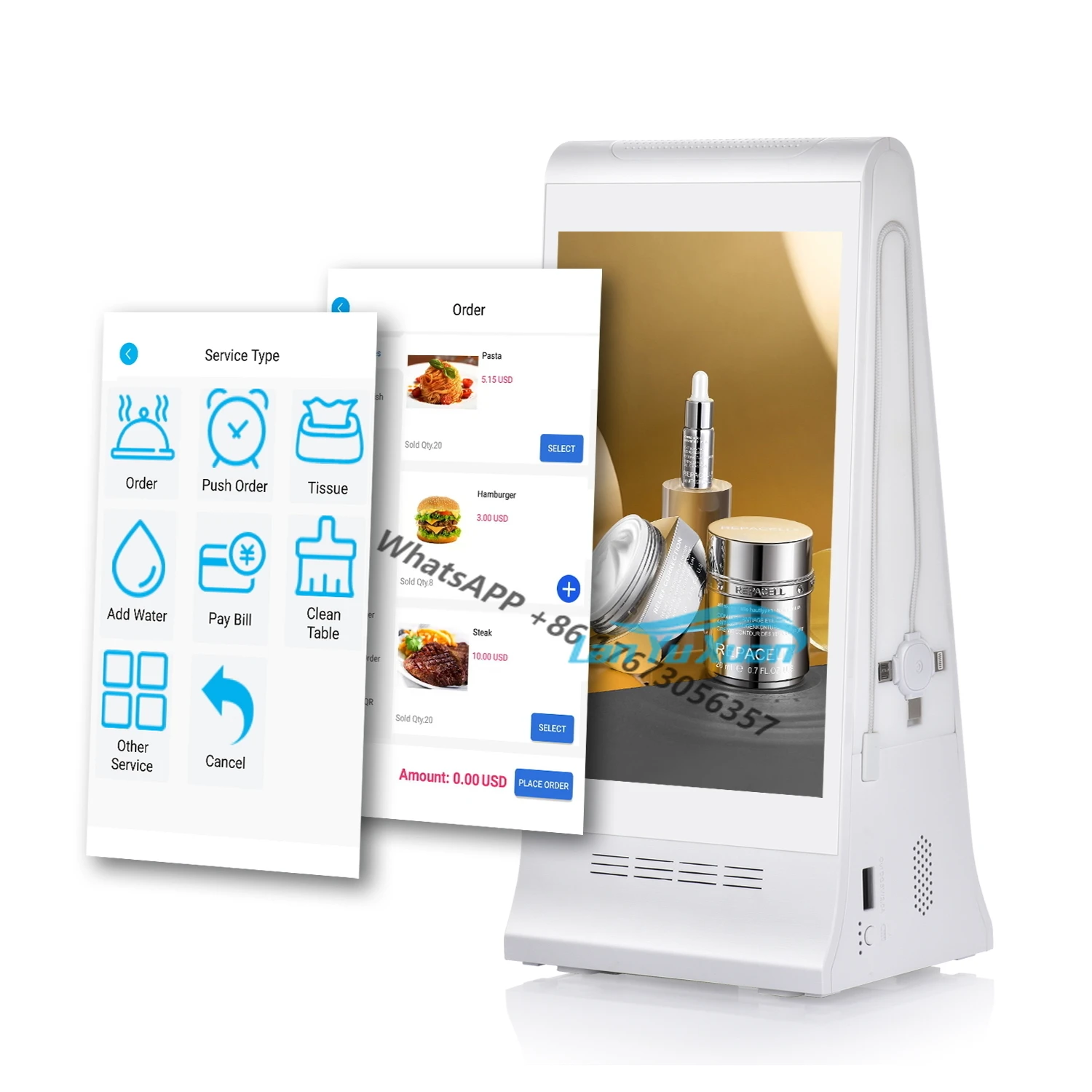

Cloud Sever FYD-868 Plus X Android Wifi LCD 8-дюймовый сенсорный экран для ресторана, настольный рекламный плеер, вывеска цифрового меню