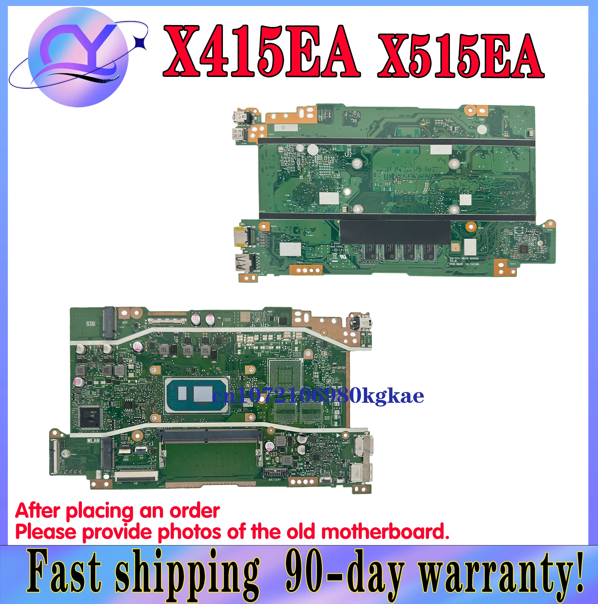KEFU X415EA 노트북 메인보드 ASUS Vivo Book X515 X415 X515EA 메인보드 i3-1115G4 i5-1135G7 4GB-RAM UMA…