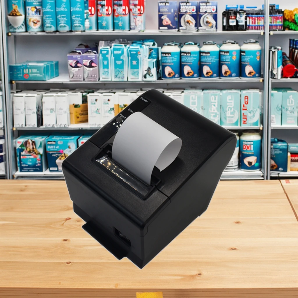 

58 мм термопринтер чеков POS с кассовым ящиком, автоматический резак, беспроводная машина для печати счетов со световым индикатором Bluetooth