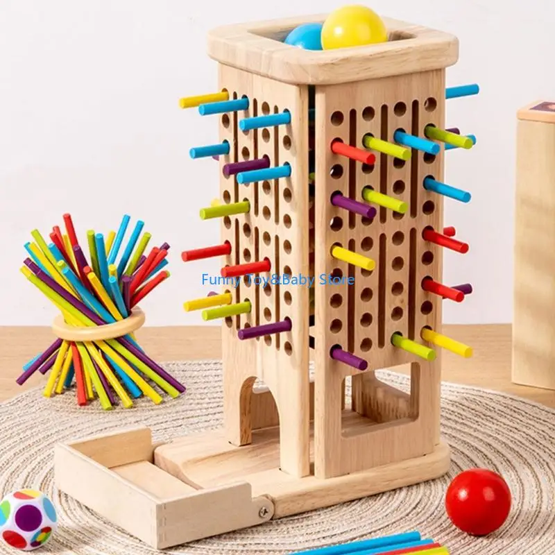 상호 작용 C90B를 강화하는 다채로운 디자인으로 가족 손 눈 조정을 위한 고전적인 기대어 나무 스틱 보드 게임