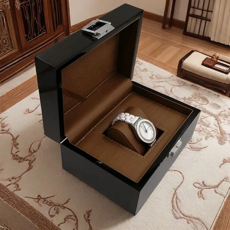 2026 New Solid Wood Lacquer Watch Storage Box Premium Jewelry Display Case Shock Buffer Holder For Watches Rings Earrings High-E