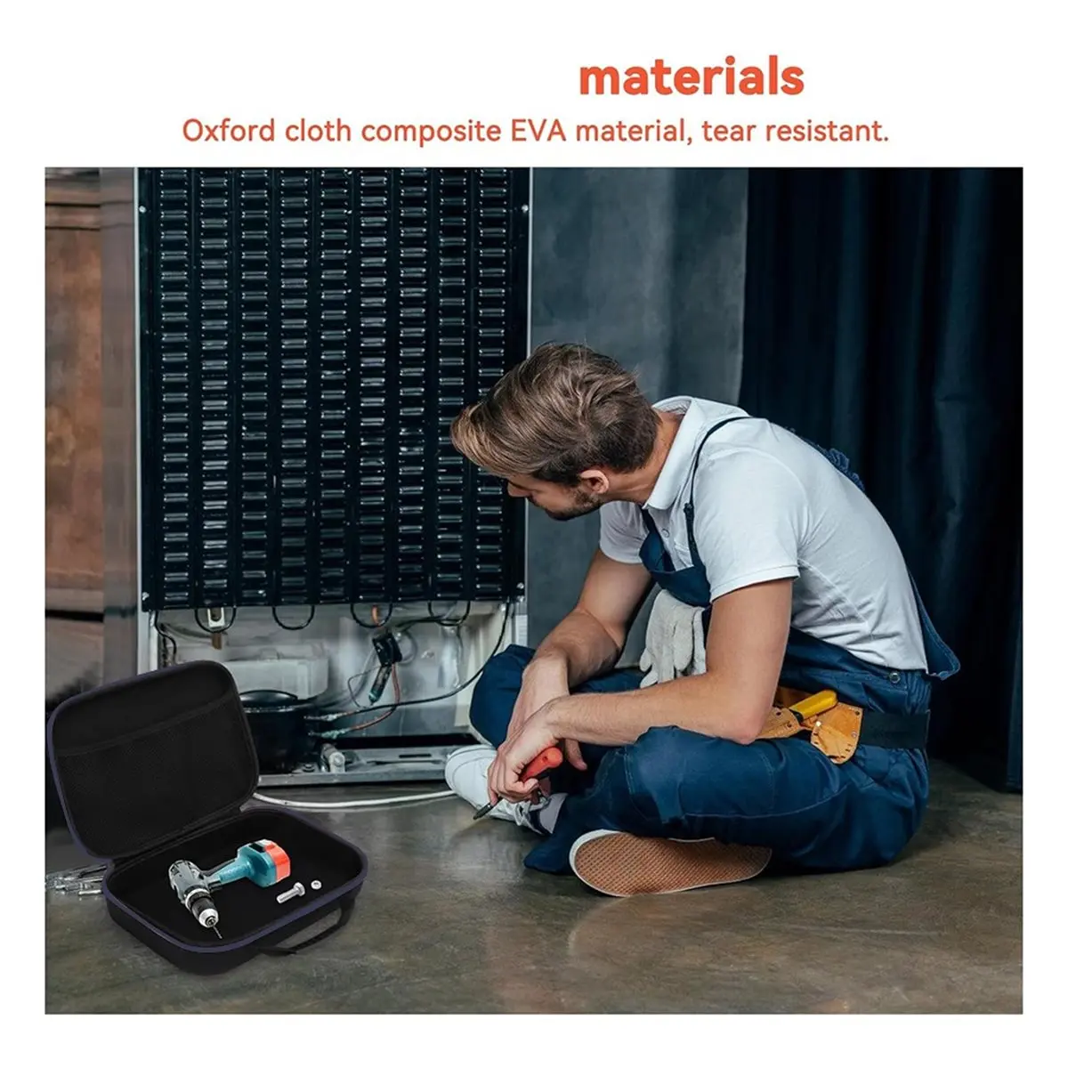 

Водонепроницаемая сумка для инструментов, противоударный ящик для инструментов, чехол для электрической дрели, сумка для инструментов для электрика, синяя, 33x22,5x9 см