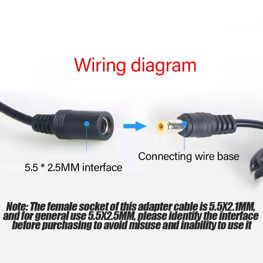 Female 5.5*2.5mm to male 3-Pin / 4-Pin Cable Lead For SATO TG-5011-19V-ES Just a 4-Pin cable For TV LCD VCR power supply