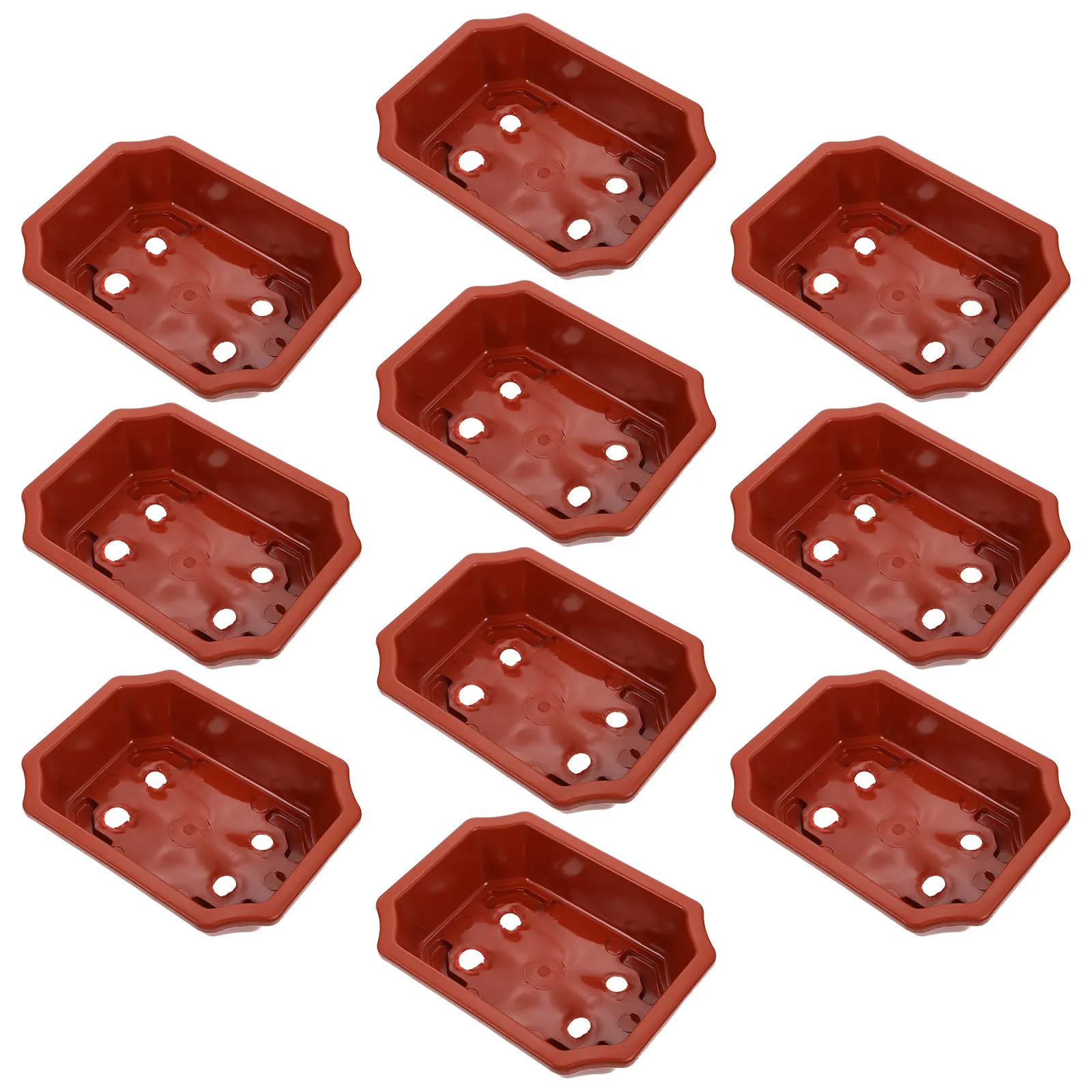 10Pcs Plastic Plant Containers Flower Pots with Non Clogging Drainage Holes for Indoor Outdoor Gardens Balconies Parks Home