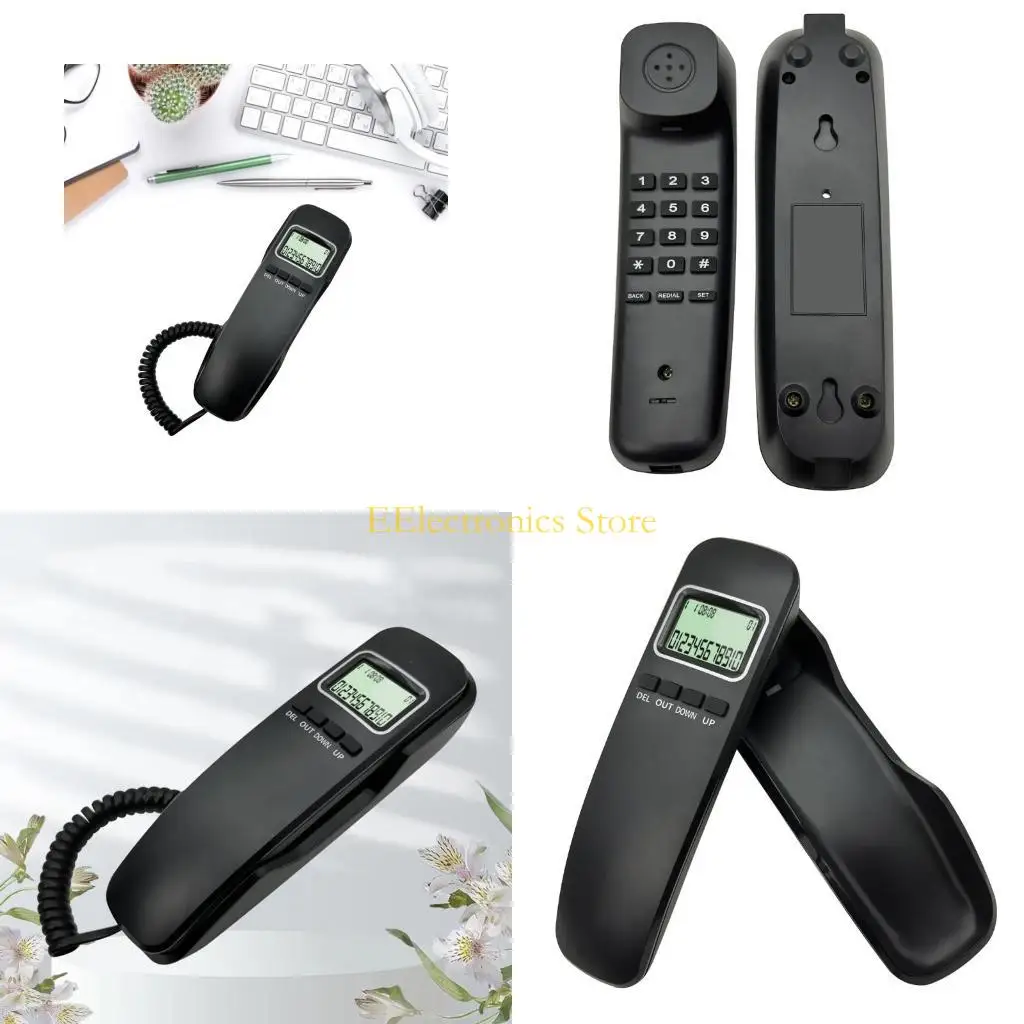 B03C Wall Mount Landline Phone Telephone Line Powered Corded Telephone for Home