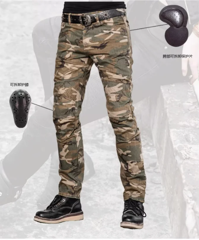 

Uglybros Men Motorcycle Outdoor Riding Rider Camo Jeans Equipment Protective Gear Motorbike Road Racing Stretch Pants