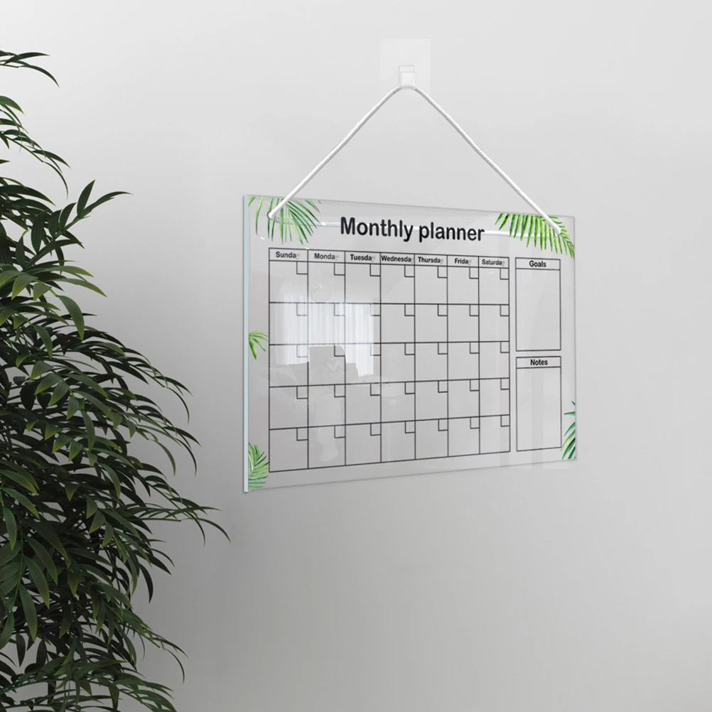 1 Set Transparent Acrylic Dry Erase Simple Weekly Planner Wall Message Board For Office Home Wedding Clear Whiteboard
