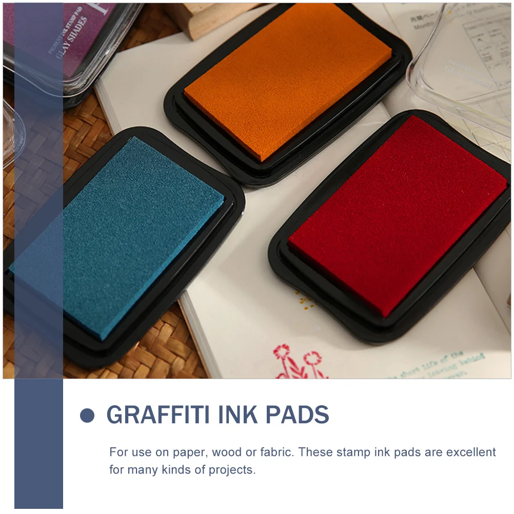 2 Pcs Water-based Ink Pad Stamp Pads for Kids Scrapbook DIY Graffiti Sponge Student