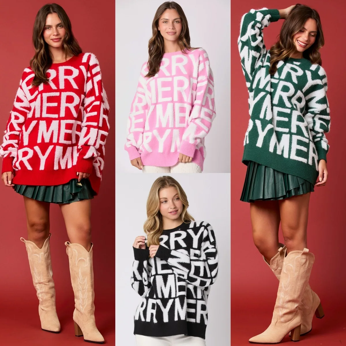 

Merry Christmas Women Letter Sweater Autumn Winter New Loose Sweatshirt Long Sleeve Casual Pullover Top Y2k Xmas Holiday Outfits