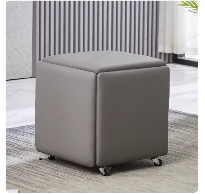 

Многофункциональный складной металлический пуф-табурет 5-в-1 на колесиках Smart Cube для экономии пространства, современного дизайна интерьера и умного декора квартиры.