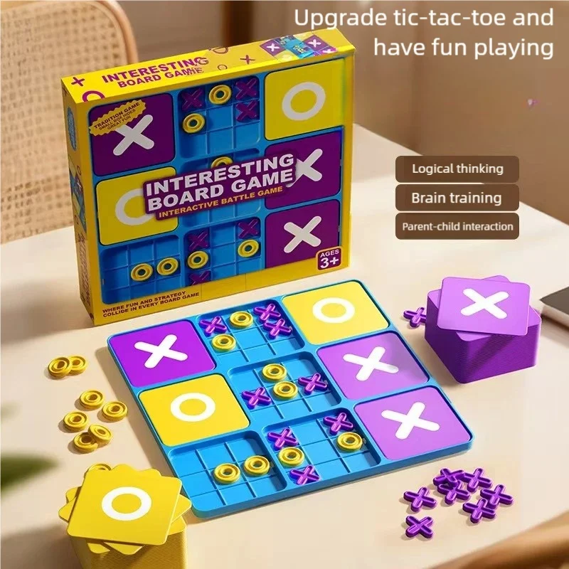 Ein Tic-Tac-Toe-Brettspiel mit neun Feldern, geeignet für Jungen und Mädchen, ein Tischspiel zur Früherziehung, das das logische Denken fördert, ein pädagogisches Spielzeug für Kinder, perfekt als Geschenk zu Weihnachten, zum chinesischen Neujahr, zum Neujahrstag und zu Geburtstagen, geeignet für Jungen und Mädchen. – Detail 3