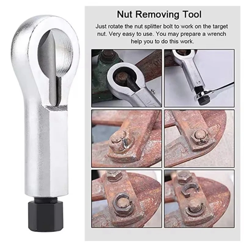 ABJI-Nut Breaker Tool Vite Separazione Rimozione Splitter Riparazione Breaker Set Arrugginito Dado Splitter Chiave Rimuovere Strumento di Taglio