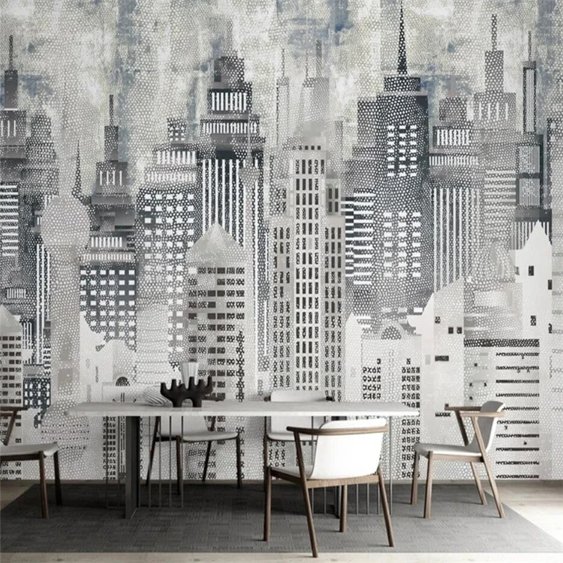 beibehang custom Photo Nordic Urban Architecture Wallpaper For Bedroom Living Room Sofa TV Background Poster 3D Mural home decor