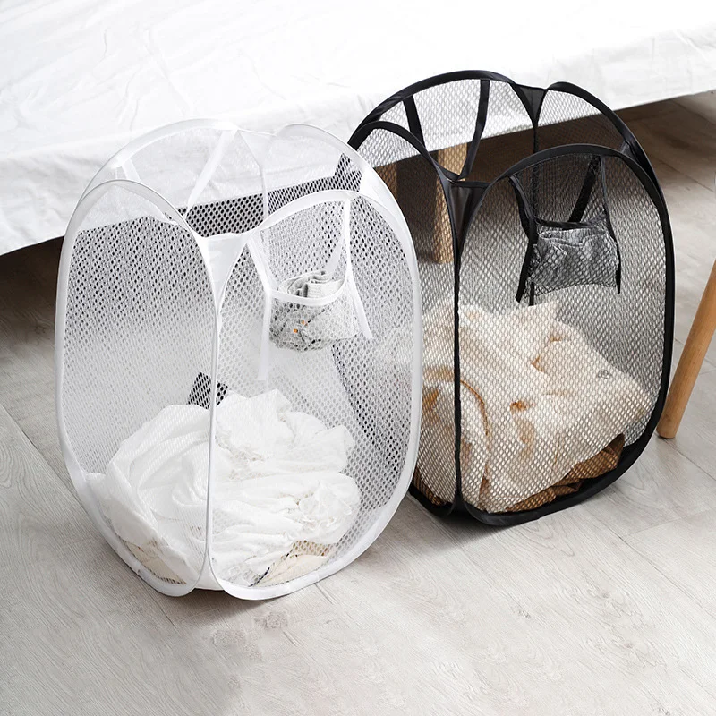 

1pc Household Collapsible Dirty Clothes Basket Carrying Mesh