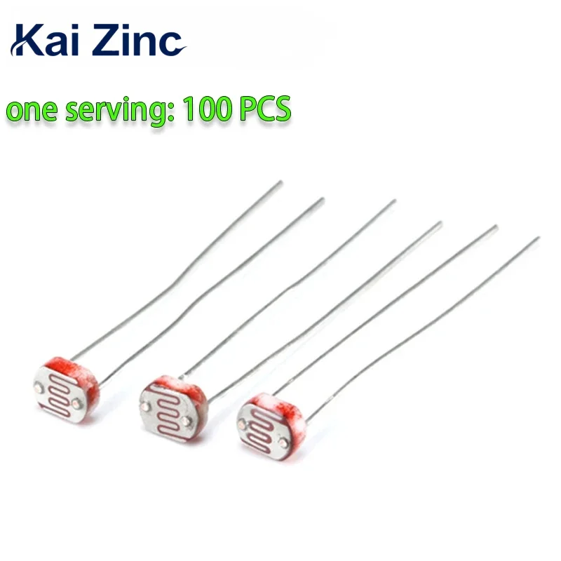 

100 шт. 5528 LDR фото светочувствительный резистор фотоэлектрический фоторезистор GL5528 5537 5506 5516 5539 5549 для Arduino