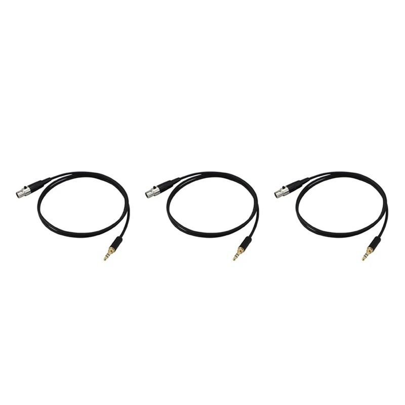 

T82C Hot Sale-3Pcs 3.5Mm Jack To 3Pin Mini XLR Female For BM800 PC Headphone Mixer Microphone Stereo Camera Amplifier 0.